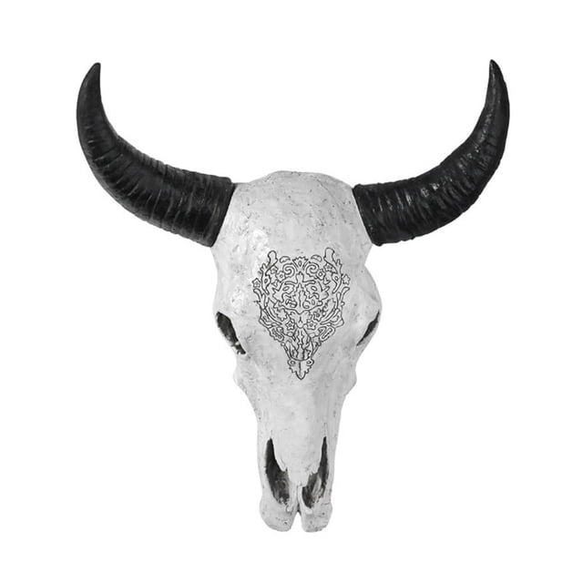 Escultura de buey para colgar en la pared, estatua de calavera de toro, artículo decorativo retro, decoración de animales para sala de estar