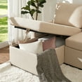 thumbnail image 4 of VANACC Beige Chenille Sleeper Sofa Bed, Pull Out Couch with Storage Chaise, 4 of 7