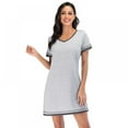 thumbnail image 1 of Pyjama d'Été pour Femmes Manches Courtes Col Cœur Pêche Robe de Nuit Décontractée Robe de Nuit Ample Confort Pyjama Décontracté Robe de Maison, 1 of 4