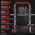 thumbnail image 4 of Mikolo M4 All-In-One Smith Machine Home Gym Package, 2200 lbs Power Rack Cage with Cable Crossover, 360° Landmine, Barbell Holders and Other Attachments, Total Body Strength Training Cage, 4 of 11