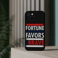 thumbnail image 4 of DistinctInk MagSafe Tough Case for Apple iPhone 13 Mini (5.4" Screen) - Fortune Favors Brave - Tempered Glass Back, 4 of 6