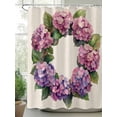 thumbnail image 2 of Shower Curtains Pink Wreath Bath Curtain Linen Background Waterproof Bathroom Shower Curtain Set with Hooks Decoration 72 x 84 Inches, 2 of 7
