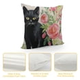 thumbnail image 4 of GOSMITH  Black Cat and Watercolor Flower Farmhouse Pillow Cover Decorative Square Throw Pillow Cover for Sofa Couch Decoration, 4 of 5