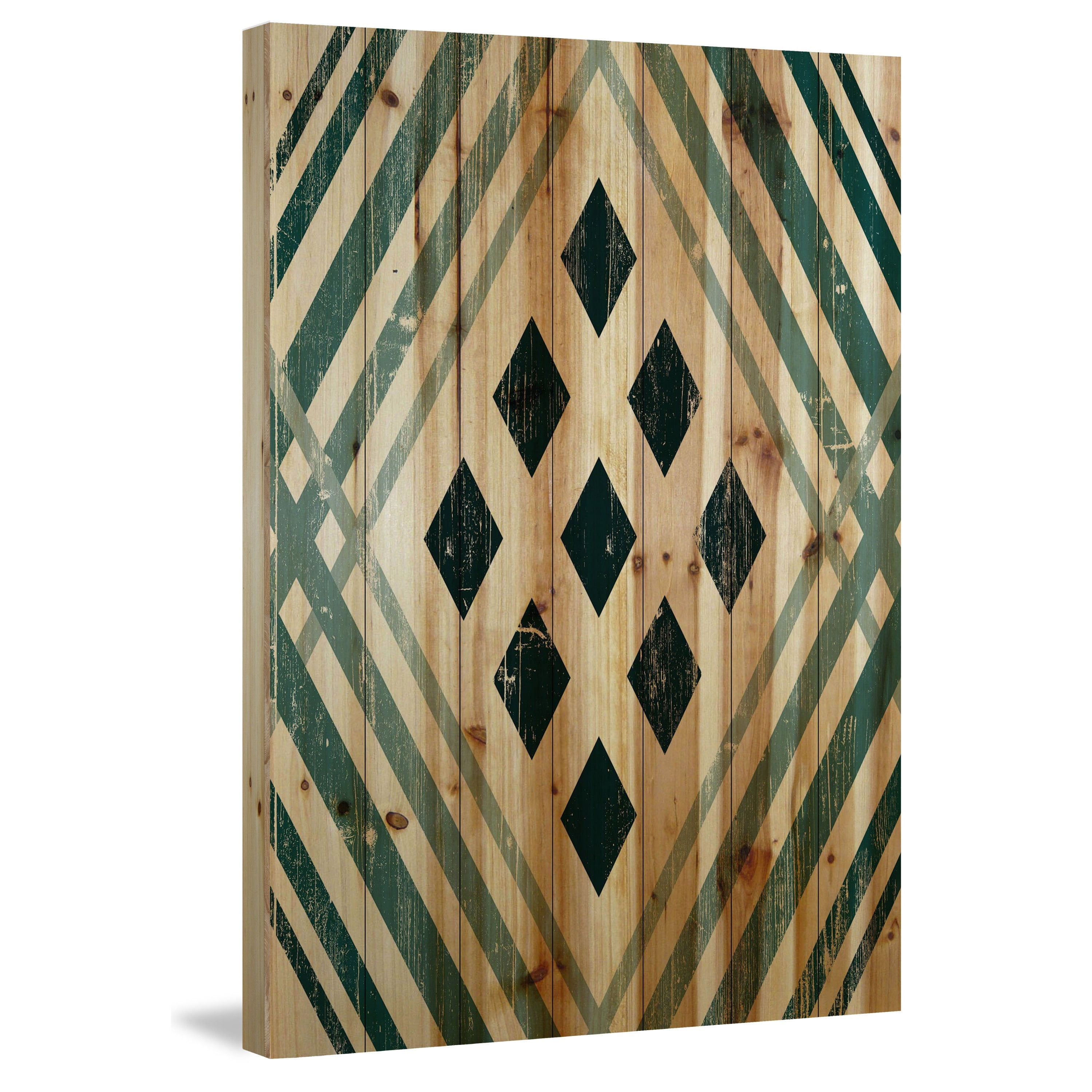 Marmont Hill - "Black Diamonds" Painting Print on Natural Pine Wood