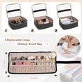 thumbnail image 3 of Estuche de maquillaje enrollable LUXJA con 3 bolsas y 1 bolsa para brochas, color negro, 3 of 8
