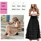 thumbnail image 2 of Falda larga de verano para mujer, elástica, de cintura alta, estilo informal, de malla, a la moda, plisada y acampanada (M), 2 of 5