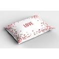 thumbnail image 2 of Ambesonne Love Pillow Sham, Romance Illustration Heart, 36" X 20", Burgundy Red White, 2 of 2