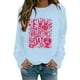 thumbnail image 1 of Gibobby Sudadera con forro polar Mujer Sudadera con estampado de inglesas para el día de San Valentín para mujer, camisa de amor, de manga larga para el día de San Valentín (Aqua, XL), 1 of 4