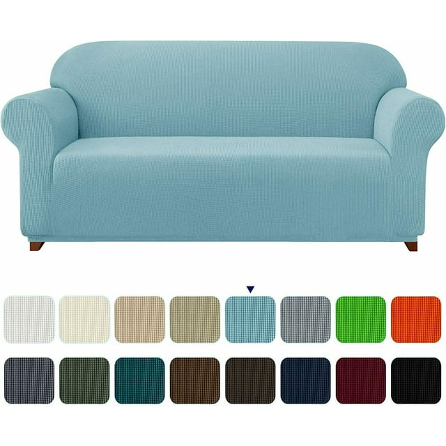 Subrtex 1-Piece Stretch Sofa Slipcover Non Slip Couch Cover, Texture Grid Pattern