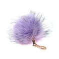 thumbnail image 3 of C.C Enlarged Faux Fur Pom Pom Key Chain Key Ring Handbag Tote Accessory - Lavender, 3 of 3