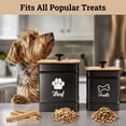 thumbnail image 5 of Dog Container Airtight Set Of 2 - 8x6 & 7x5 Inch Iron Jars For Kitchen Counter With Lids 20 Cup Capacity Pet Doggie Cookie Jar Canister, 5 of 6