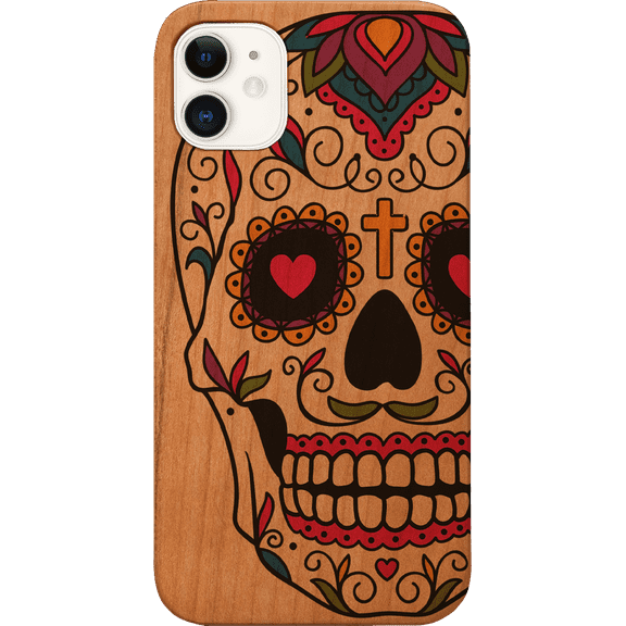 Sugar Skull Boy - UV Color Printed Phone Model: iPhone 11, Color: Cherry