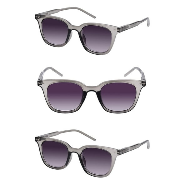 "The Modish" Womens Fashion Reading Sunglasses – Full Lens Reader, UV Protection, Stylish & Comfortable (3 Pack) - Crystal Slate/Crystal Slate - 1.75