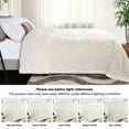 thumbnail image 4 of BNM Fleece Sherpa Reversible Lattice Blanket, Twin, Ivory, 4 of 8