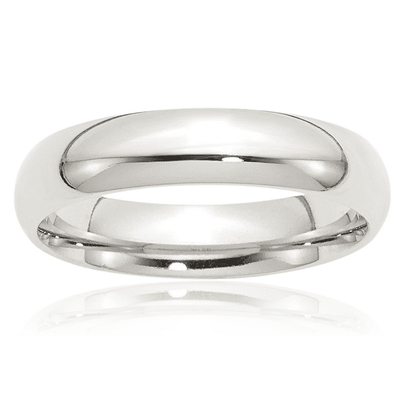 925 Sterling Silver 5mm Comfort Fit Plain Classic Wedding Band Ring