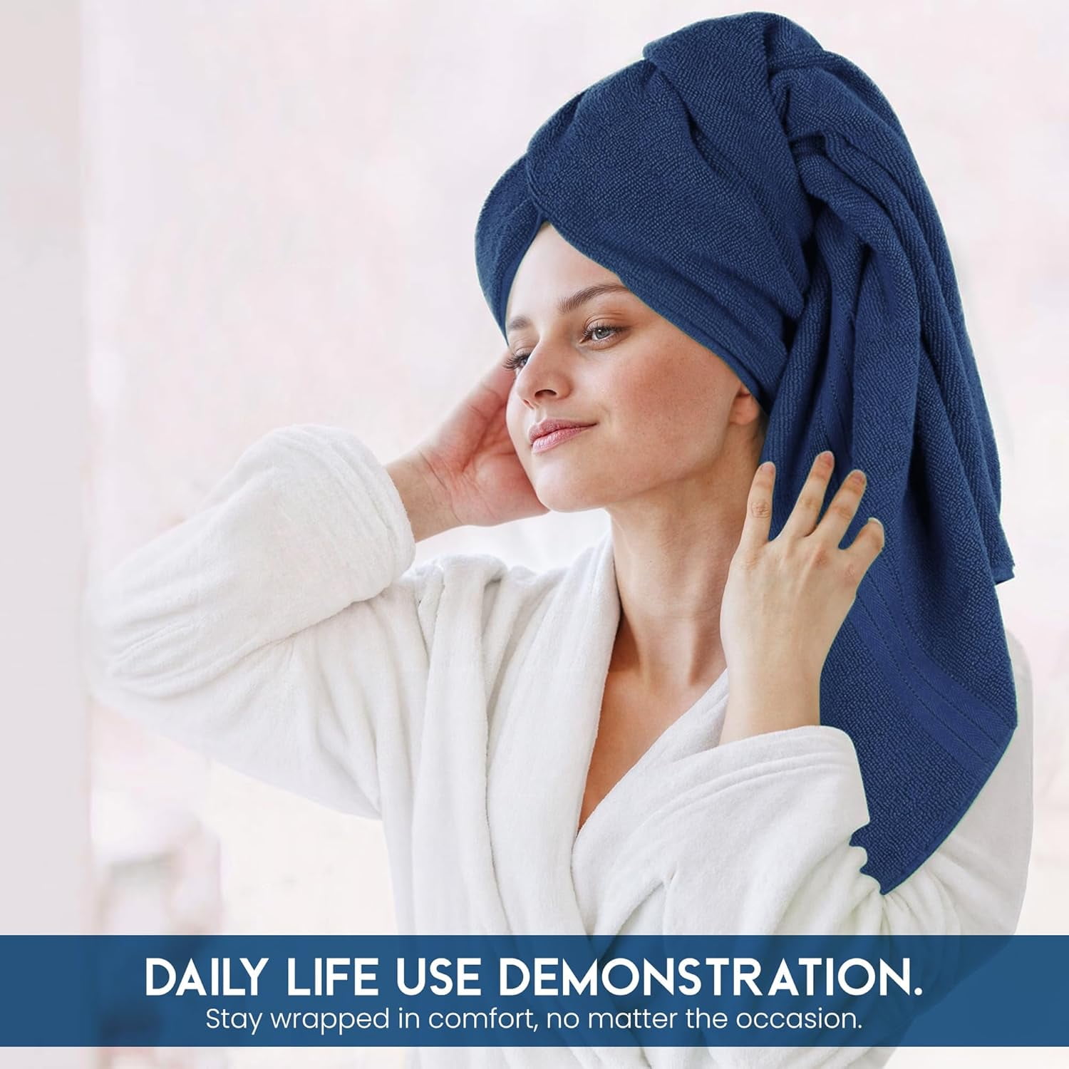 Bliss Casa Bath Towel Set 27 x 54 Inch (4 Pack) - 600 GSM 100% Combed Cotton Quick Drying Highly Absorbent Thick Bathroom Towels - Soft Hotel Quality for Bath and Spa
