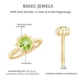 thumbnail image 5 of Rosec Jewels Real Peridot Flower Engagement Ring (1 Carat, AAA Quality) - August Birthstone Ring - Gift for special occasions, 14K Yellow Gold, US 9.50, 5 of 8