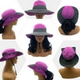 thumbnail image 3 of Empire Cove Womens Sun Hat Wide Ponytail Bucket Cap Sports UV Protection Purple, 3 of 5