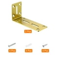 thumbnail image 3 of Unique Bargains Attaches d'Angle en L, 2 Pcs 120x45x60mm - Code d'Angle Réglable à 90 Degrés en Acier Inoxydable pour la Réparation de Meubles (Or), 3 of 7