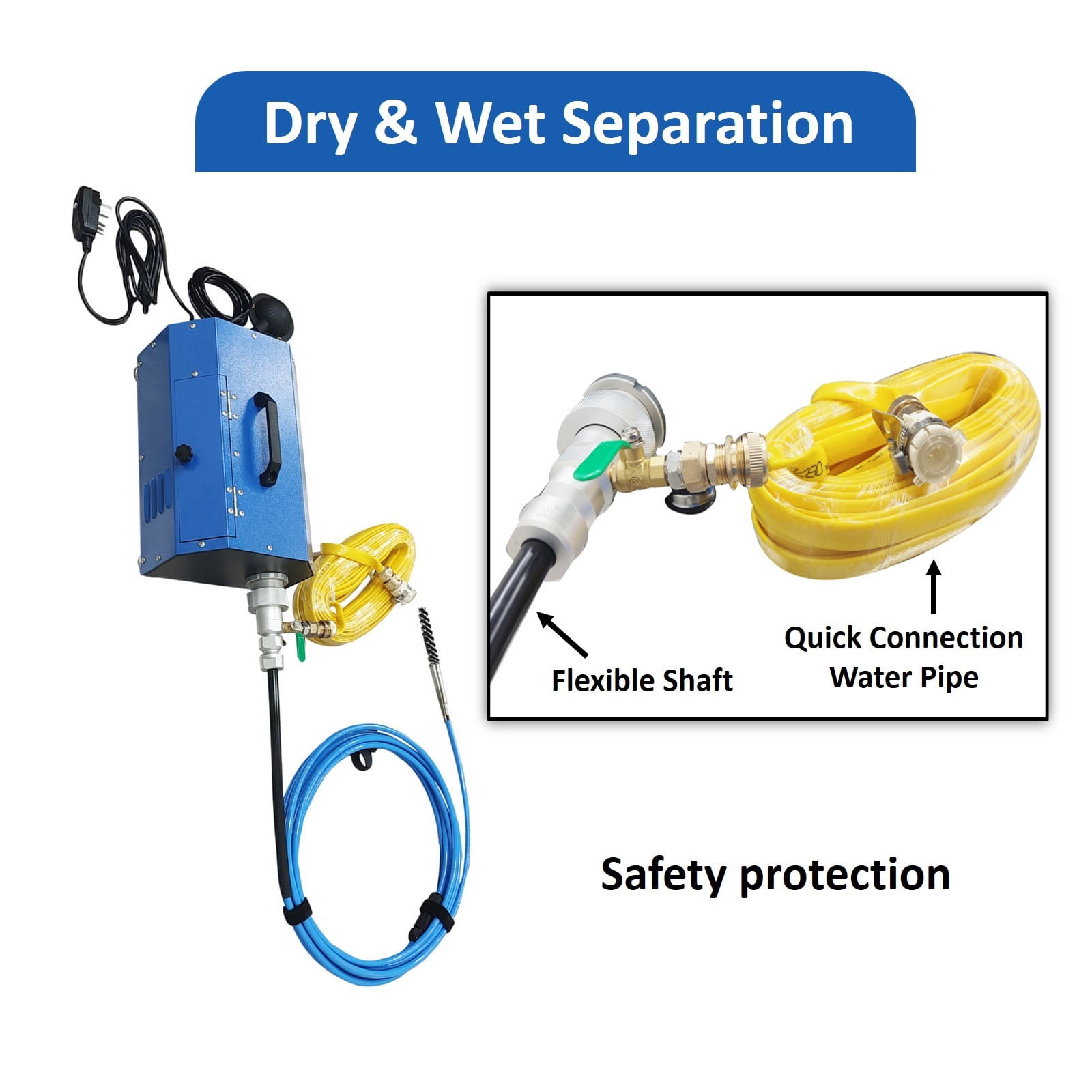 Condenser Pipeline Cleaning Machine Electric Tube Cleaner Kit 0.6-0.7 Inch Pipe 110V/220V