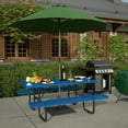 thumbnail image 5 of 72" Rectangular Metal Picnic Table Set with Umbrella Hole, Heavy Duty Outdoor Table with 2 Built-in Benches, Weather-Resistant & Durable for Patio, Backyard & Garden (Black), 5 of 8