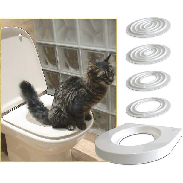 Asiento de inodoro para gatos Sistema de entrenamiento para ir al baño Caja de arena Caja de arena Asiento de inodoro Sistema de entrenamiento para que su gato se acostumbre al baño