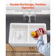 thumbnail image 3 of VEVOR 33x20 in Farmhouse Sink Undermount Kitchen Double Bowl Basin Fireclay White, 3 of 9