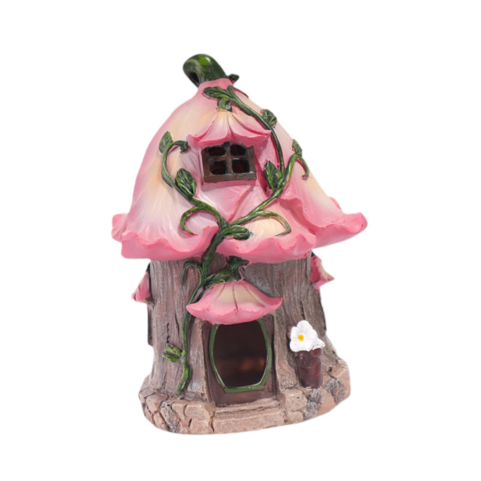 simhoa Fairy Garden Decor House Statue Sculpture,Creative, House, Resin Statue for Outdoor, Yard, Decoration