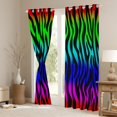 thumbnail image 3 of jejeloiu Colorful Zebra Stripe Curtains Pack of 2 (42x84 Each),Abstract Geometric Lines Curtains Blackout,Green Blue Pink Bedroom Curtains For Men Women,Ultra Soft Home Decor, 3 of 6