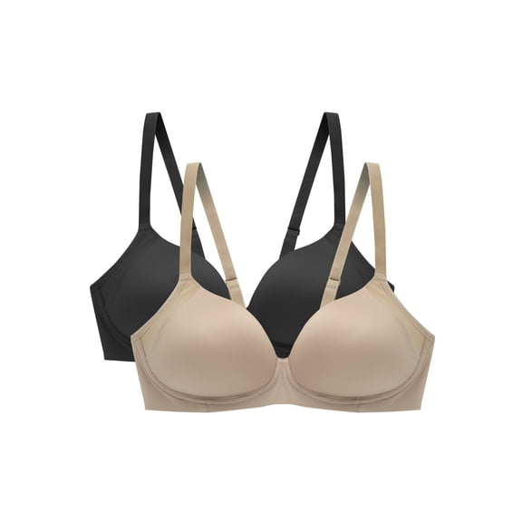 Beauty by Bali Wirefree T-Shirt Bra, 2-Pack