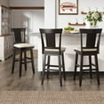 thumbnail image 5 of Weston Home Sheena Panel Back Bar Height Wood Swivel Stool with Padded Seat, Antique Black, 5 of 6