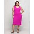 thumbnail image 3 of Plus Size Sleeveless Side Slit Fitted Midi Dress, 3 of 9