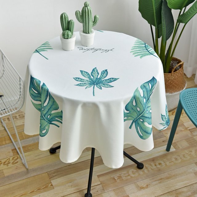 Nordic Style Round Long Tablecloth Simple Waterproof Restaurant Hotel Household Round Dining Table Tablecloth Printing