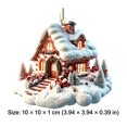 thumbnail image 6 of Acrylic Snow House Christmas Ornament, 3.94 Inch Lighted Hanging Decoration, Winter Cottage Pendant for Holiday Tree and Festive Gift Giving, 6 of 7