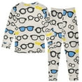 thumbnail image 2 of joogoo Glasses Pattern Pajamas Set Long Sleeve Soft Cotton Sleepwear 2 Piece 24M, 2 of 7