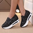 thumbnail image 5 of Mostsola Platform Sneakers for Women Slip on Loafers Glitter Sequin Mesh Tennis Shoes Walking Shoes, 5 of 9