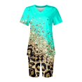 thumbnail image 4 of Puntoco Conjunto de dos piezas para mujer, camiseta de manga corta con cuello redondo y pantalones cortos de cintura alta Puntoco Puntoco-6262, 4 of 6