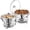 2pcs Glass Lid（silver）, variant on 2 Pack Round Chafing Dish Buffet Set,Stainless Steel 8QT Round Buffet Servers and Warmers, Thick Stand Frame Catering Chafe with Mirror Covers, Warmer for Party, Weddings,Picnic