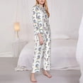 thumbnail image 3 of Hirioo Funny Kawaii Unicorns Dancing for Women's Pajama Sets 2 Piece Pjs Women's Long-Sleeved Pajama Set Button Down Sleepwear,S-XXL-Small, 3 of 7