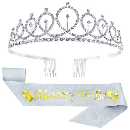 

Mommy to Be Baby Shower Decorations - Mom to Be Sash and Tiara Set for Women Baby Shower Sash and T