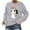 Grey, variant on Fashion Women Casual O-Neck Animal Cat Printing Long-Sleeved Sweatshirt