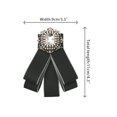 thumbnail image 2 of INSPIRE CHIC Rhinestone Pre-Tied Ribbon Brooch Bow Tie Pin Collar Bow for Women Black One Size, 2 of 4