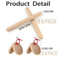 thumbnail image 4 of 24 Pcs Musical Percussion Instrument Set?Musical Castanets Instrument and Music Rhythm Sticks.Clap Board Music Educational?Classroom DIY Wooden Percussion Instrument Finger Castanets Rhythm, 4 of 4