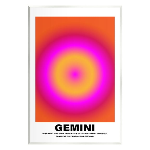 Stupell Industries Funny Gemini Astrology Abstract Painting Unframed Art Print Wall Art, 10 x 15