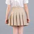 thumbnail image 5 of WhouRiu Big Girl's Skirt Elastic Waist A Line School Pleated Skirt Child Spring Summer Casual Skirts Beige,Sized 13-14, 5 of 6