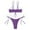 Purple, variant on Women's Bikini Swimsuits Butterfly Print String Bikini Set High Waisted Adjustable Spaghetti Straps Scoop Neck Two Piece Purple M