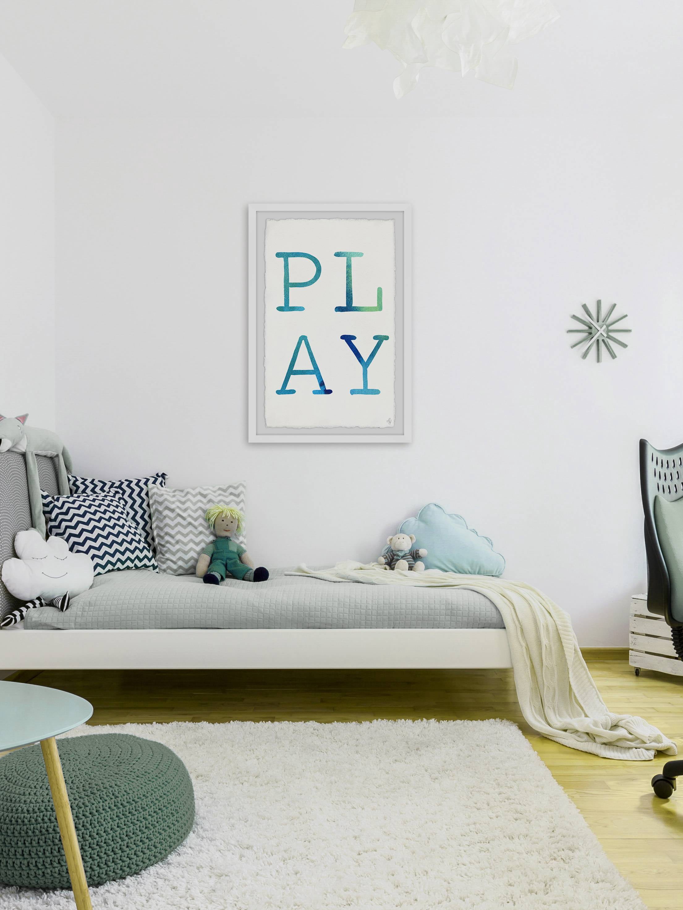 Marmont Hill Blue Play Framed Wall Art