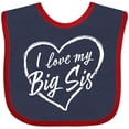 thumbnail image 3 of Inktastic I Love My Big Sis in White Chalk Heart Boys or Girls Baby Bib, 3 of 4