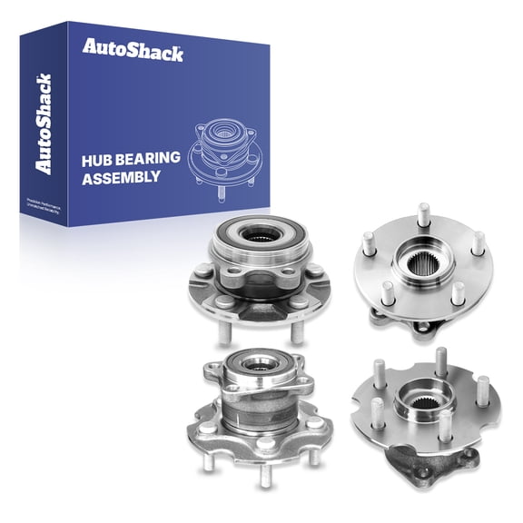 AutoShack Front & Rear Wheel Hub Bearing Assemblies with ABS Replacement for 2006-2018 Toyota RAV4 4-PC Set