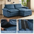 thumbnail image 5 of Zimtown Sectional L-Shaped Sofa with Ottoman, 3-4 Person Living Room Couch, 2 Seater and 1 Ottoman, Double-Layered Burlap, Blue, 5 of 9